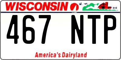 WI license plate 467NTP