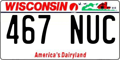 WI license plate 467NUC