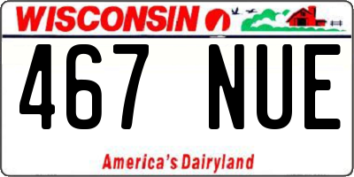 WI license plate 467NUE