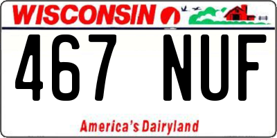 WI license plate 467NUF