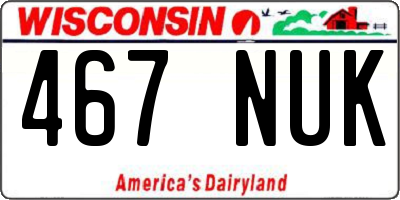 WI license plate 467NUK