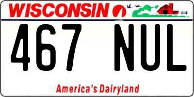 WI license plate 467NUL
