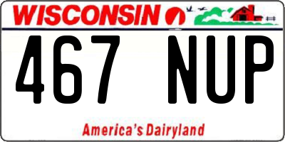WI license plate 467NUP