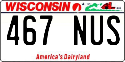 WI license plate 467NUS