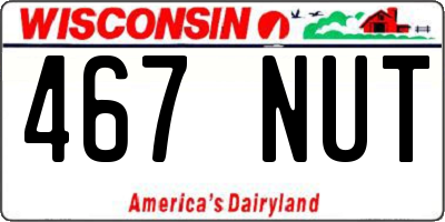WI license plate 467NUT