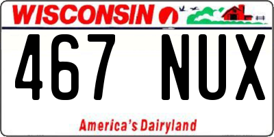 WI license plate 467NUX