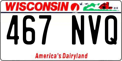 WI license plate 467NVQ
