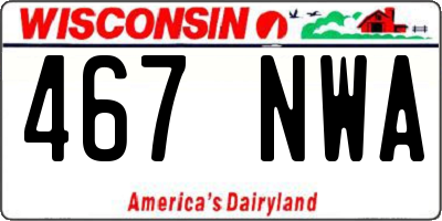 WI license plate 467NWA