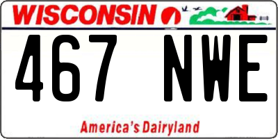 WI license plate 467NWE