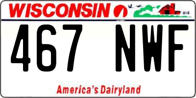 WI license plate 467NWF