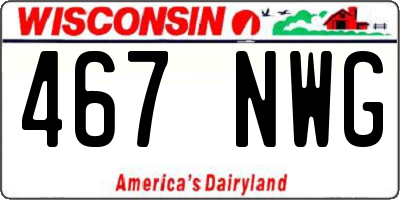 WI license plate 467NWG