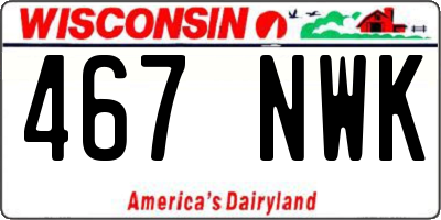 WI license plate 467NWK