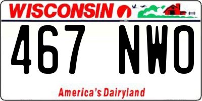 WI license plate 467NWO