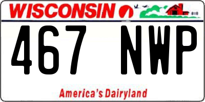 WI license plate 467NWP