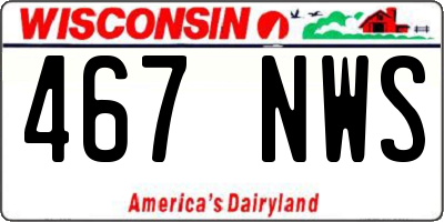 WI license plate 467NWS