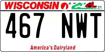 WI license plate 467NWT