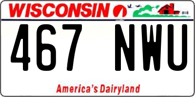 WI license plate 467NWU