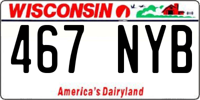WI license plate 467NYB
