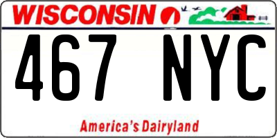WI license plate 467NYC
