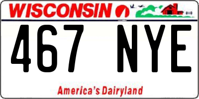 WI license plate 467NYE