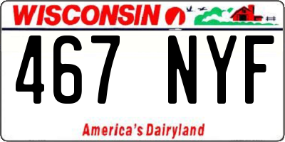 WI license plate 467NYF