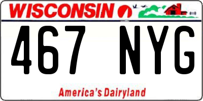 WI license plate 467NYG