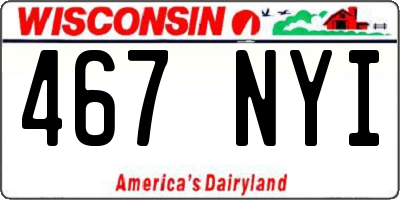 WI license plate 467NYI