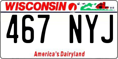 WI license plate 467NYJ