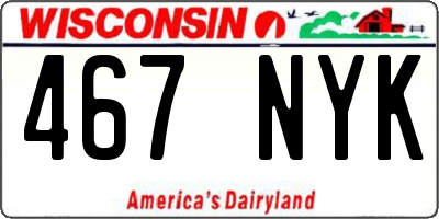 WI license plate 467NYK