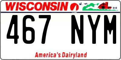 WI license plate 467NYM