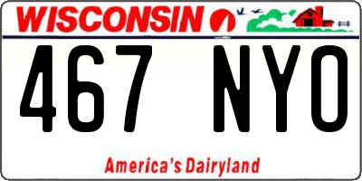 WI license plate 467NYO