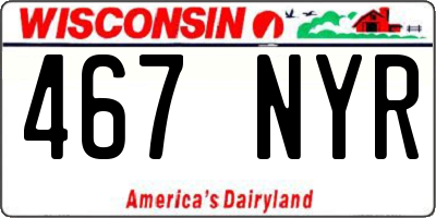 WI license plate 467NYR