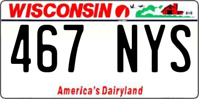 WI license plate 467NYS