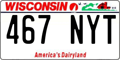 WI license plate 467NYT