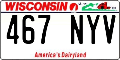 WI license plate 467NYV