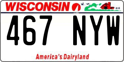 WI license plate 467NYW