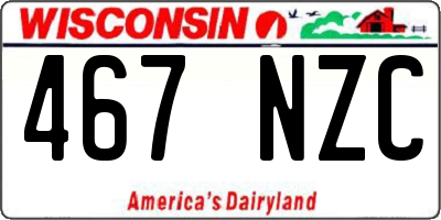 WI license plate 467NZC