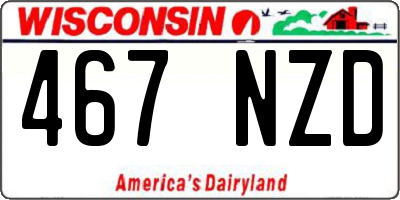 WI license plate 467NZD