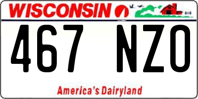 WI license plate 467NZO
