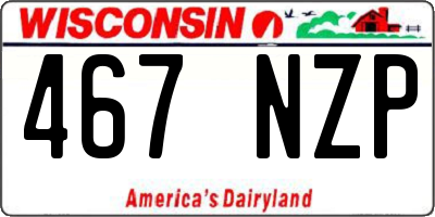 WI license plate 467NZP