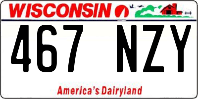 WI license plate 467NZY