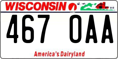 WI license plate 467OAA