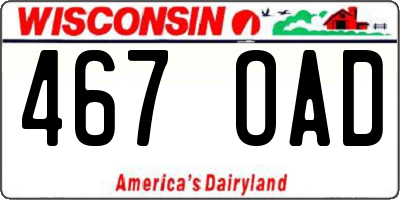 WI license plate 467OAD