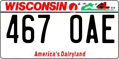 WI license plate 467OAE