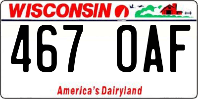 WI license plate 467OAF