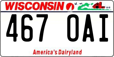 WI license plate 467OAI