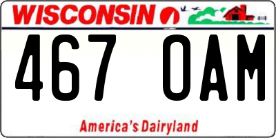 WI license plate 467OAM