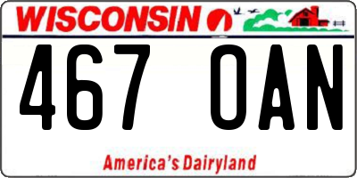 WI license plate 467OAN