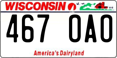 WI license plate 467OAO