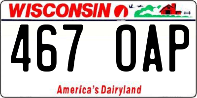 WI license plate 467OAP